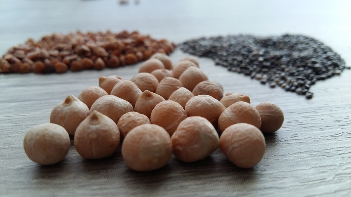 食品，种子，豆类，鹰嘴豆，芝麻，健康，蔬菜，谷物