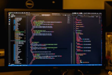 德国、柏林、工作区、计算机、戴尔、代码、visual studio、html