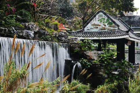 假山、流水、东河涌、小北、越秀、亭子、植物、水 假山、流水、东河涌、小北、越秀、亭子、植物、水