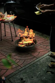 中国秋日，火，中国金纸，热-温，火-自然现象，燃烧，火焰，