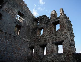 burgruine，砖石，失效，堡垒，旧，历史，建筑，低角度视图