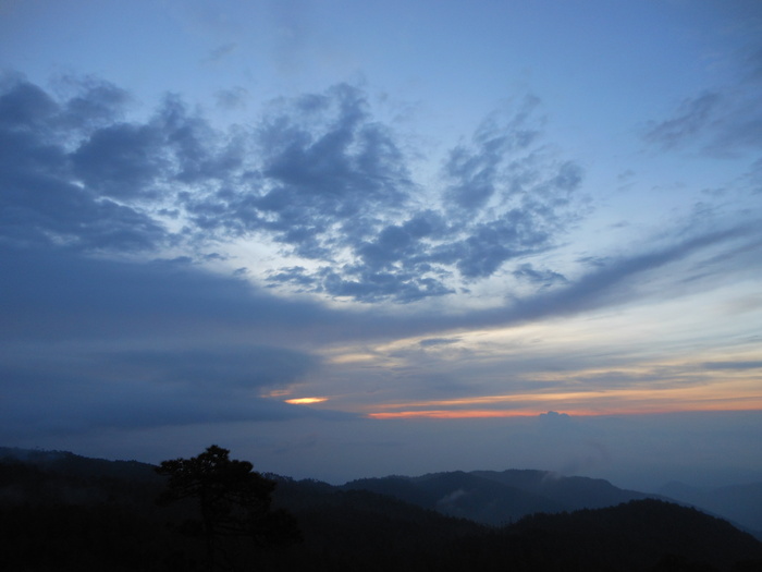 景观、日落、黄昏、自然景观、瓦哈卡、蓝色、天空、黄昏