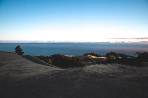 美国, 塔马尔佩斯山, 马林, 丘陵, 山麓, 山, 光, 天空