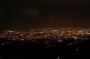 城市灯光，顶部视图，夜景，夜晚，城市，建筑，照明，城市景观