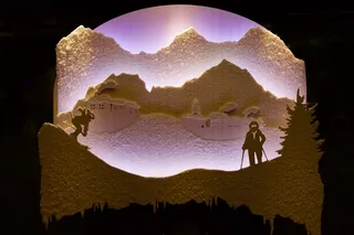 窗户，降临，冬天，轮廓，人物，真人，一个人，自然