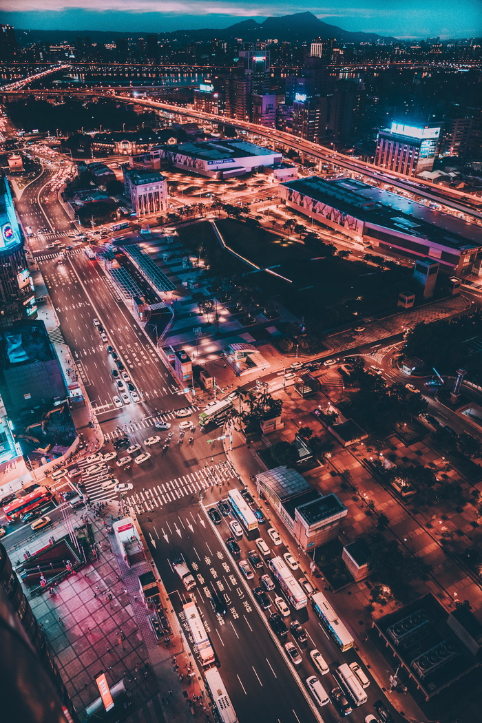 城市之夜、航空、摄影、汽车、道路、城市、夜间、iphone背景