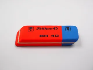 红色，蓝色，pelikan br 40工具，橡皮擦，办公用品，办公室，办公配件，正确