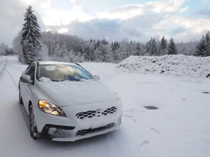 雪，汽车，沃尔沃，V40，自然，沃尔沃，V40，冬季，低温
