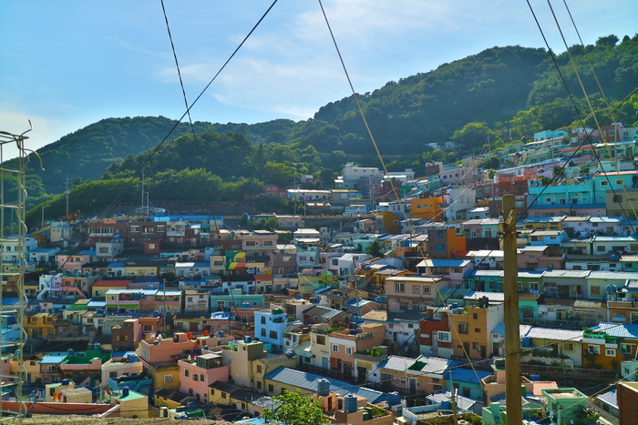 韩国，釜山，五彩，建筑，建筑结构，建筑外观，居住区，建筑