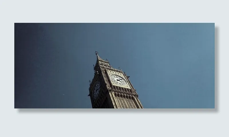 大本钟，伦敦，侧视图，英国，英国，大不列颠，蓝天，天空