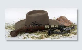 flintlock，牛仔帽，手枪，孢子，干草，帽子，wild west，dom