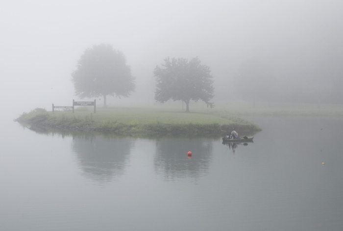 雾，早晨，渔夫，湖，自然，雾，早晨渔夫，雾，船