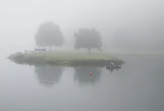 雾，早晨，渔夫，湖，自然，雾，早晨渔夫，雾，船