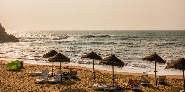 葡萄牙, 托雷斯韦德拉什, 波尔图诺沃, 沙, 景观, 海滩, 日落, 和平