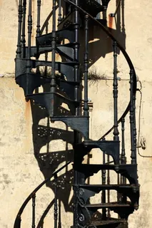 螺旋，楼梯，楼梯，台阶，螺旋，阴影，黑色，楼梯