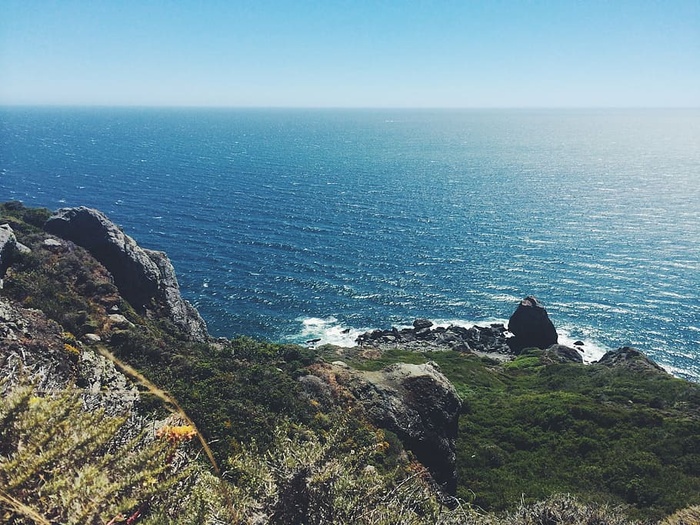 蓝色，自然，岩石，海洋，海岸，海浪，海岸线，悬崖