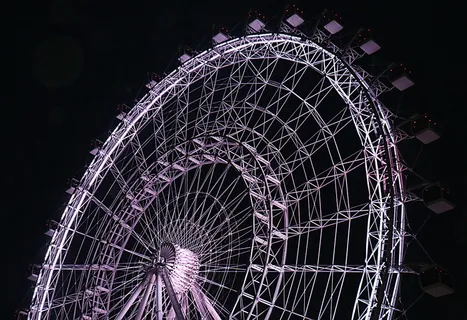 美国, 奥兰多, 可口可乐奥兰多眼, 白, 夜, 灯, 摩天轮, 游乐园骑 美国, 奥兰多, 可口可乐奥兰多眼, 白, 夜, 灯, 摩天轮, 游乐园骑