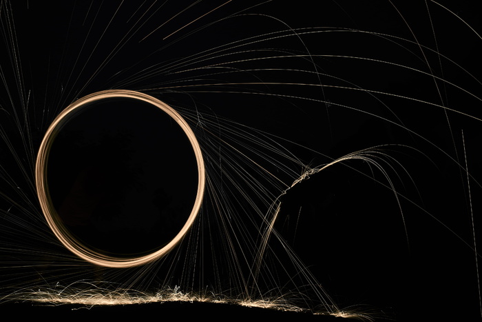 运动, 长时间曝光, 钢丝绒, 形状, 夜, 几何形状, 圈子, 运动模糊