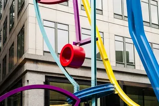 五彩金属框架雕塑