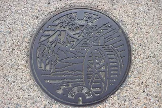 井盖，图案，简单，金属，圆形，形状，几何形状，设计