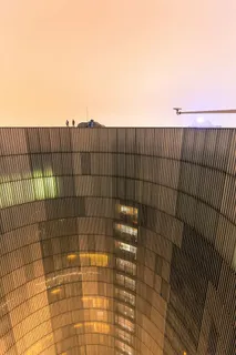 人、顶层、混凝土、高层、建筑、白色、云层、建筑