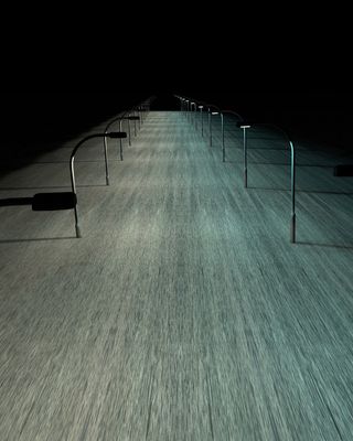 远离，灯光，道路，黑暗，夜晚，灯光，灯光，灯具