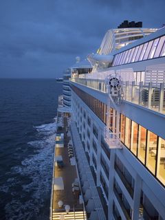 船，游轮，海，艾达，甲板，心情，晚上，游轮