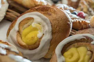 食物，奶酪丹麦小吃，甜点，糕点，美味，美食，早餐，美味