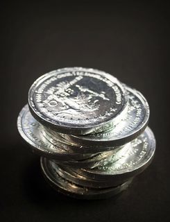 硬币，黄金，现金，孤立的，塔，经济，利率，生意