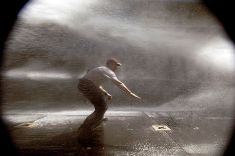 水、检查、喷淋系统、水手、船舶、室外、潮湿、喷淋