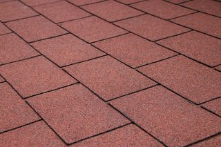 屋顶，屋顶纸板，略带红色，图案，全框架，背景，高角度视图，铺路石