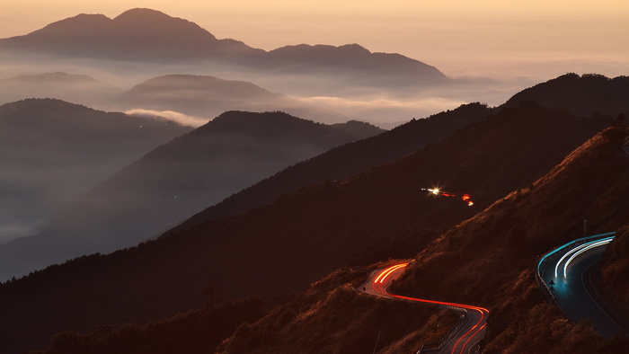 蓝山, 黎明, 日光, 黄昏, 雾, 山, 风景, 光