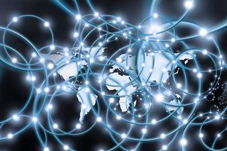 世界地图、圆形插图、网络、行星、地球、大陆、宇宙、背景