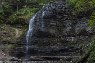 加拿大，汉密尔顿，蒂芙尼瀑布，瀑布，河流，瀑布，森林，风景-自然