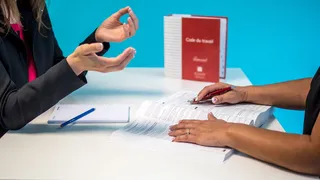 劳动法、人力资源、劳动法、办公室、企业、员工、红色、女性