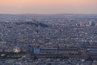 巴黎，法国，缅因州-蒙帕纳斯之旅，黄昏，日落，蒙马特，建筑，卢浮宫