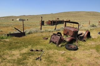 在美国，博迪，遥远的西部，自然，冰冻的时间，房子，铁锈，木头