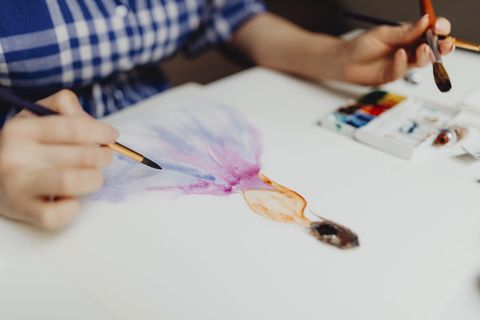 画中的人是穿着连衣裙的女人