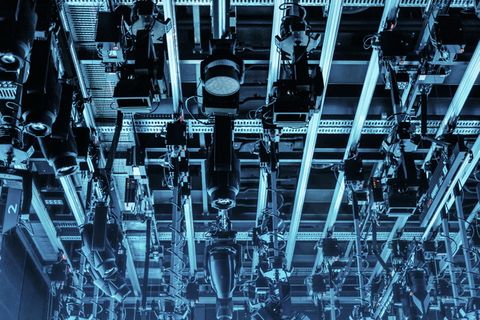 技术，先进，灯光，天花板，全框架，背景，电子行业，无人