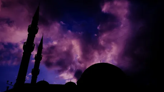 迷彩，紫色，天空，蓝色，剪影，云天，低角度视图，夜晚