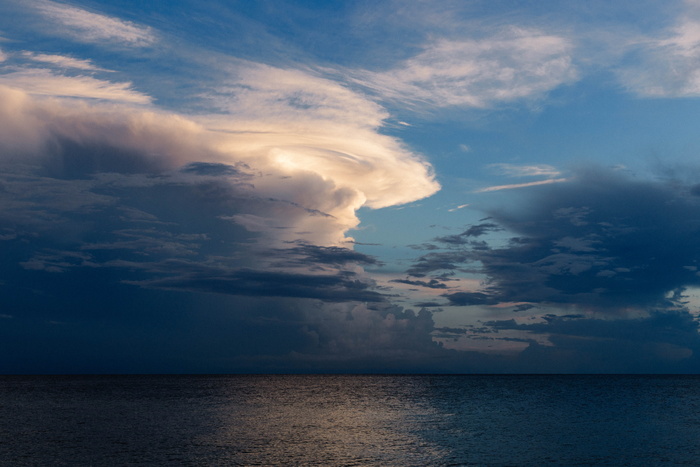 海, 黎明, 自然, 天空, 云的形成, 云彩, cloudscape, 黑暗