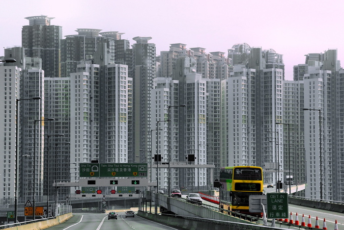 中国，香港，摩天大楼，景观，污染，混乱，人口，城市
