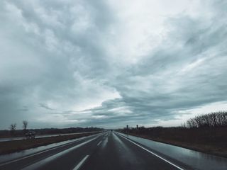 美国，新卡莱尔，云天，交通，天空，道路，前进的道路，方向