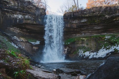 明尼阿波利斯，明尼哈瀑布，美国，明尼苏达州，明尼哈，小溪，河流，水