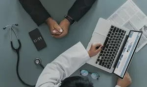 个人、使用、macbook、pro、计算机、商业、办公室、技术