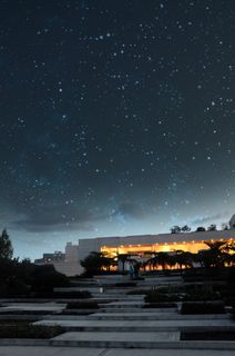 天空，夜晚，城市，星星，街道，建筑，夜晚，星空