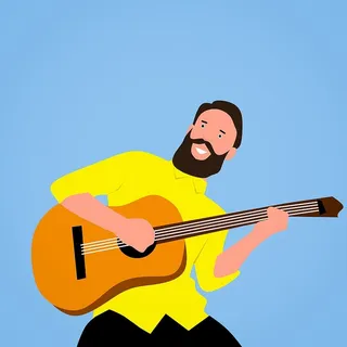 留胡子的吉他手