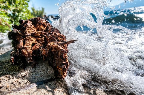 美国，南太浩湖，波浪，湖泊，海滩，沙滩，碰撞，清除