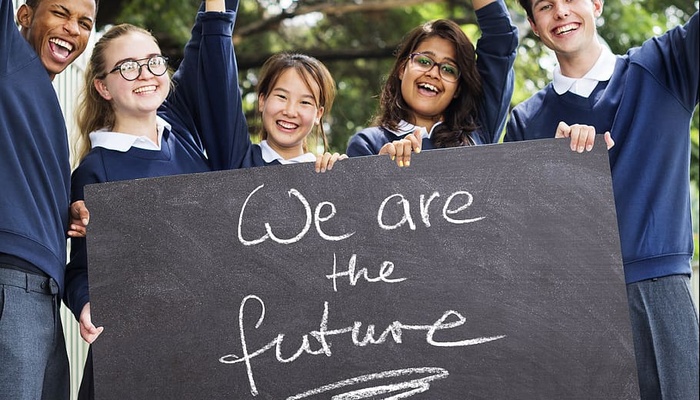 学校，学习，学生，前进，孩子，年轻人，积极，希望