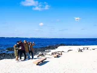 韩国、济州岛、无人机、自拍、团体、济州、酷、沙